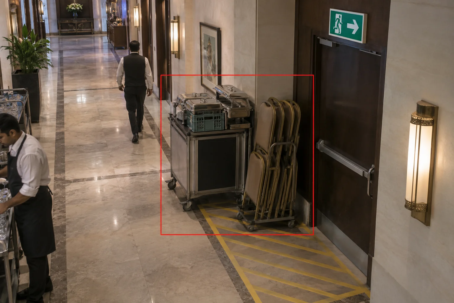 Obstruction flagged in a banquet escape route
