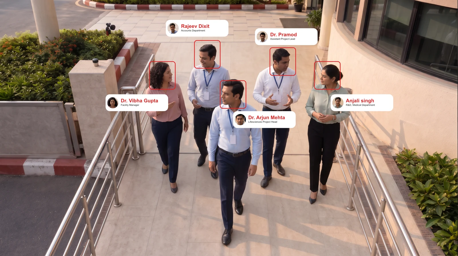 Staff identity and clearance check at a plant entrance